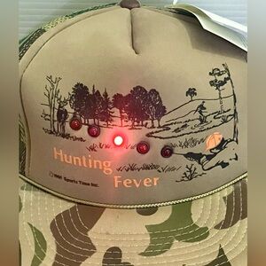 Vintage LED Light Camo Hunting Cap 1991 Sports Time Snap Back Retro Trucker Hat